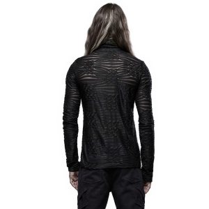 mode pas chere PUNK RAVE Polo Manches Longues ‘The Dark Tower’ Noir 26