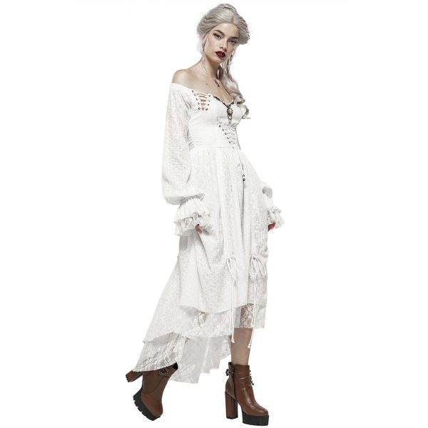 acheter en ligne PUNK RAVE Robe ‘Duchess’ Blanche 3