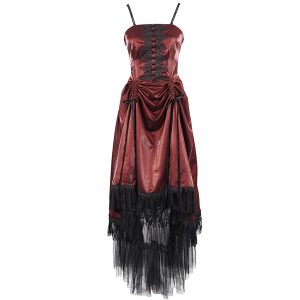 DEVIL FASHION Robe Gothique ‘Narcissa’ Rouge mode pas cher 40