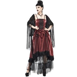 DEVIL FASHION Robe Gothique ‘Narcissa’ Rouge mode pas cher 34