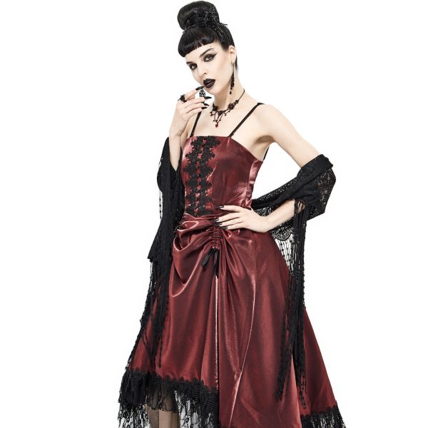 DEVIL FASHION Robe Gothique ‘Narcissa’ Rouge mode pas cher 10