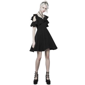 PUNK RAVE Robe Gothique ‘Night Peony’ Noire boutique pas cher 15