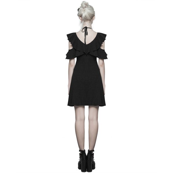 PUNK RAVE Robe Gothique ‘Night Peony’ Noire boutique pas cher 4