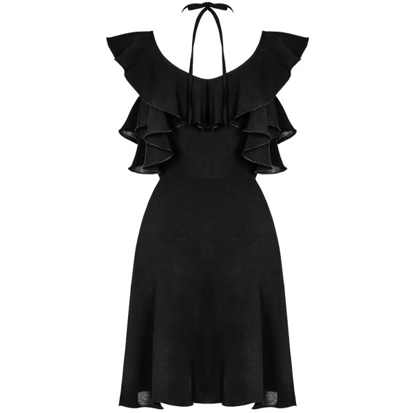 PUNK RAVE Robe Gothique ‘Night Peony’ Noire boutique pas cher 7