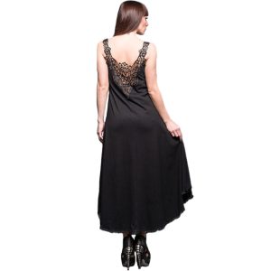 Neuve avec étiquette QUEEN OF DARKNESS Robe Longue Noire Avec Dentelle Au Dos 8