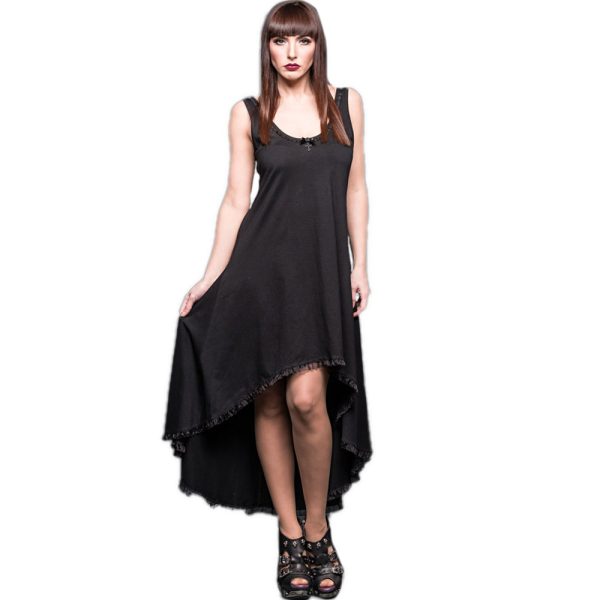 Neuve avec étiquette QUEEN OF DARKNESS Robe Longue Noire Avec Dentelle Au Dos 1