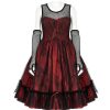 Nouvelle tendance PUNK RAVE Robe ‘Maelle’ Rouge Et Noire 43