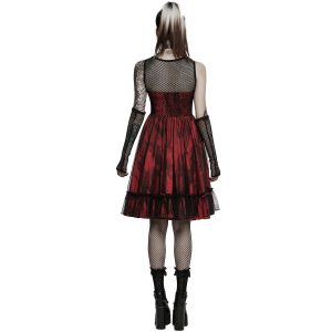 Nouvelle tendance PUNK RAVE Robe ‘Maelle’ Rouge Et Noire 18