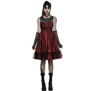 Nouvelle tendance PUNK RAVE Robe ‘Maelle’ Rouge Et Noire 22