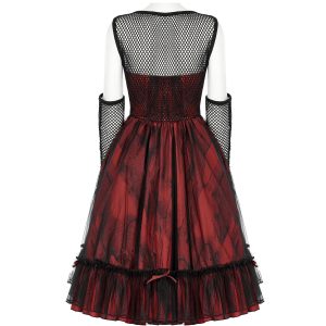 Nouvelle tendance PUNK RAVE Robe ‘Maelle’ Rouge Et Noire 26