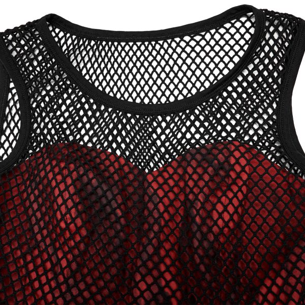 Nouvelle tendance PUNK RAVE Robe ‘Maelle’ Rouge Et Noire 10