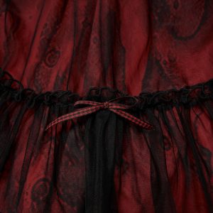 Nouvelle tendance PUNK RAVE Robe ‘Maelle’ Rouge Et Noire 32