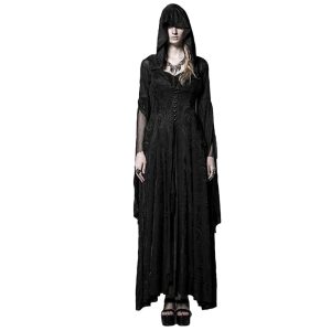 livraison la plus rapide PUNK RAVE Robe-Manteau à Capuche ‘Theatre Of Tragedy’ Noire 24