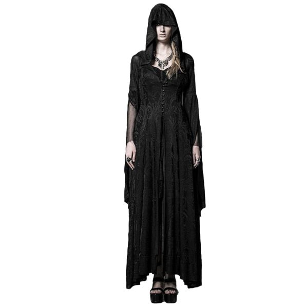 livraison la plus rapide PUNK RAVE Robe-Manteau à Capuche ‘Theatre Of Tragedy’ Noire 3