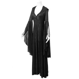 livraison la plus rapide PUNK RAVE Robe-Manteau à Capuche ‘Theatre Of Tragedy’ Noire 44