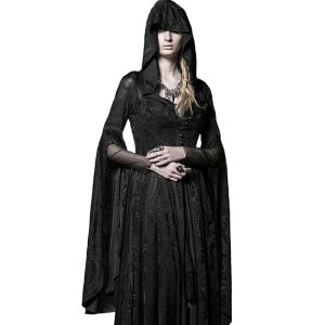 livraison la plus rapide PUNK RAVE Robe-Manteau à Capuche ‘Theatre Of Tragedy’ Noire 30