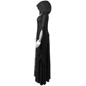 livraison la plus rapide PUNK RAVE Robe-Manteau à Capuche ‘Theatre Of Tragedy’ Noire 36