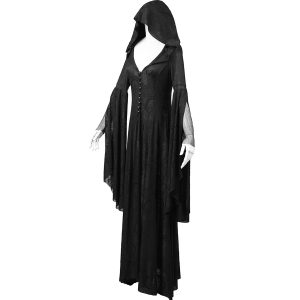 livraison la plus rapide PUNK RAVE Robe-Manteau à Capuche ‘Theatre Of Tragedy’ Noire 38