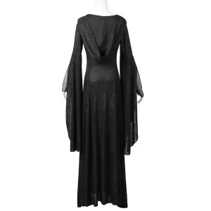 livraison la plus rapide PUNK RAVE Robe-Manteau à Capuche ‘Theatre Of Tragedy’ Noire 40