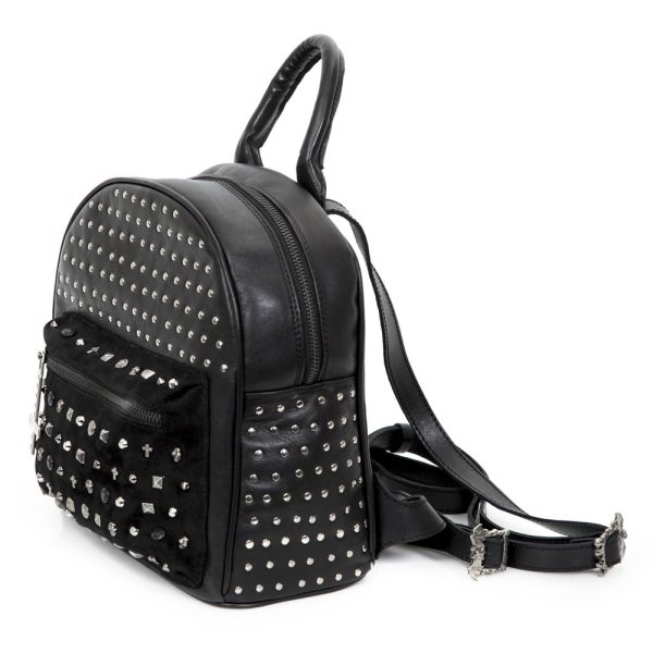 NEW ROCK Sac à Dos ‘Pentagram’ En Cuir Et Velours Noirs soldes luxe 4