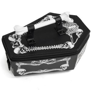 achetez pas cher DEVIL FASHION Sac à Main ‘Coffin And Bones’ Noir 42