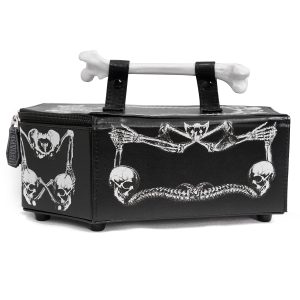 achetez pas cher DEVIL FASHION Sac à Main ‘Coffin And Bones’ Noir 38