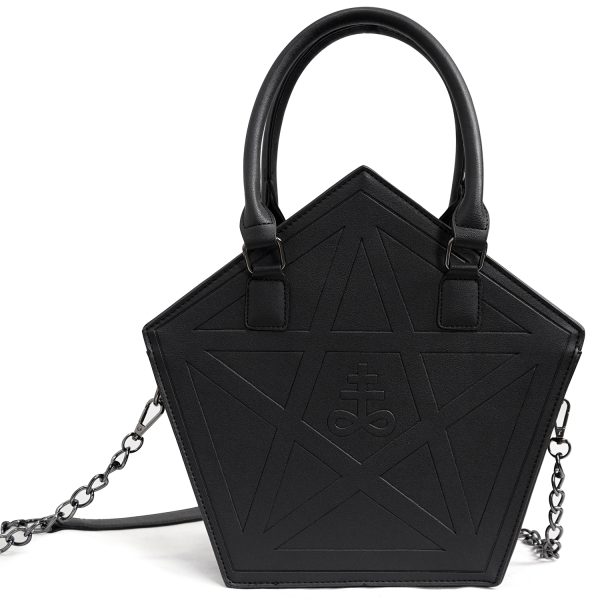 boutiqued pas cher DEVIL FASHION Sac Fourre-Tout ‘Pentagramme’ Noir 1