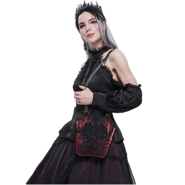 DEVIL FASHION Sac ‘Satin Blood’ Rouge Et Noir guranteed de qualité 3