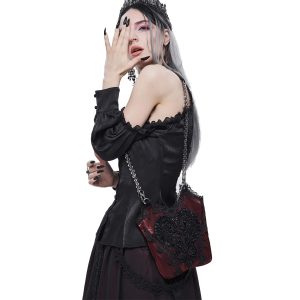 DEVIL FASHION Sac ‘Satin Blood’ Rouge Et Noir guranteed de qualité 18