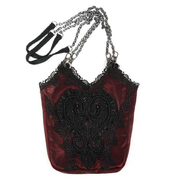 DEVIL FASHION Sac ‘Satin Blood’ Rouge Et Noir guranteed de qualité 1