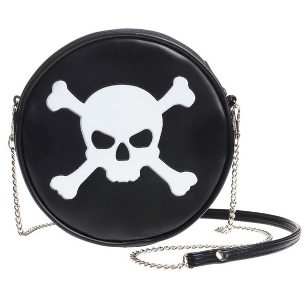 ALCHEMY GOTHIC Sac ‘Skull & Crossbones’ Noir grande promotion 1