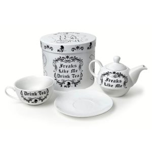 ALCHEMY GOTHIC Service à Thé ‘Freaks Like Me Drink Tea’ guranteed de qualité 10