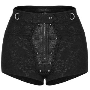 PUNK RAVE Short Avec Sur-Jupe Amovible ‘Coffin’ Noir site soldes 36