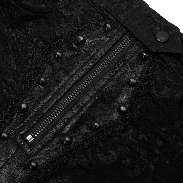 PUNK RAVE Short Avec Sur-Jupe Amovible ‘Coffin’ Noir site soldes 13