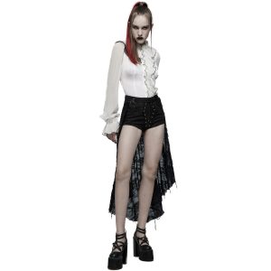 PUNK RAVE Short Avec Sur-Jupe Amovible ‘Coffin’ Noir site soldes 22