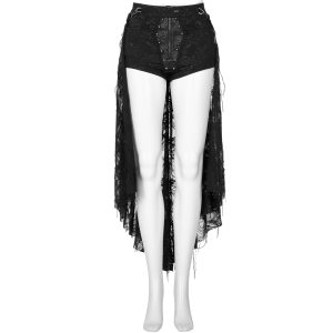 PUNK RAVE Short Avec Sur-Jupe Amovible ‘Coffin’ Noir site soldes 30