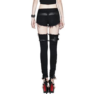 PUNK RAVE Short Et Leg Warmers ‘Furia’ Noirs grossiste 42