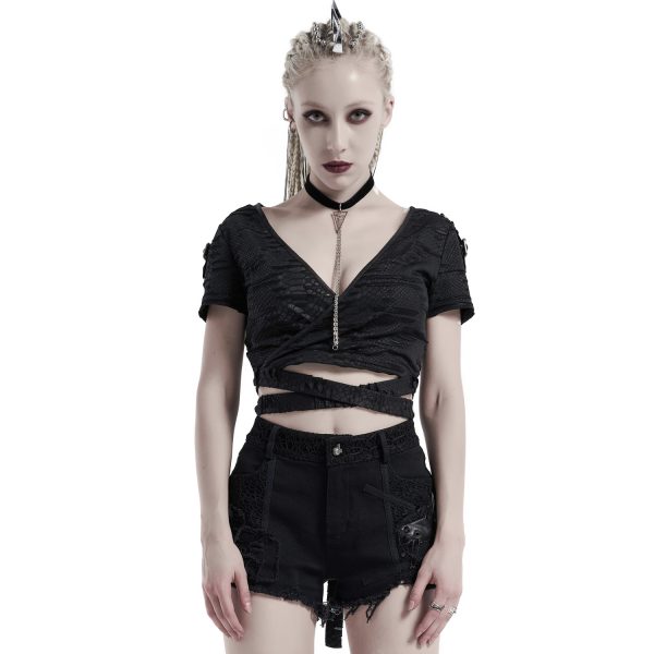 en ligne PUNK RAVE Short Gothique ‘Cassiopee’ Noir 3