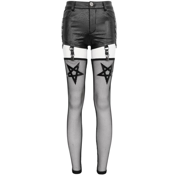 DEVIL FASHION Short Sexy ‘Pentagram’ En Simili Cuir Noir soldes magasin 13