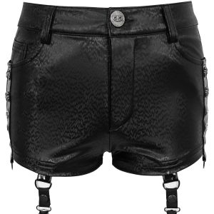 DEVIL FASHION Short Sexy ‘Pentagram’ En Simili Cuir Noir soldes magasin 49