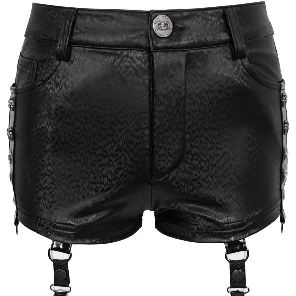 DEVIL FASHION Short Sexy ‘Pentagram’ En Simili Cuir Noir soldes magasin 16