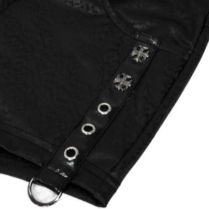 DEVIL FASHION Short Sexy ‘Pentagram’ En Simili Cuir Noir soldes magasin 53