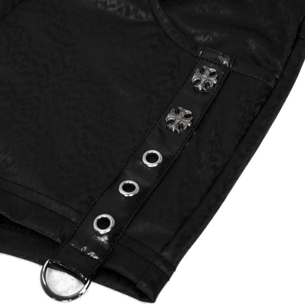 DEVIL FASHION Short Sexy ‘Pentagram’ En Simili Cuir Noir soldes magasin 18