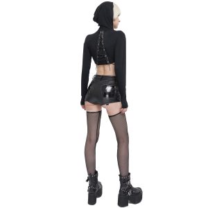 DEVIL FASHION Short Sexy ‘Pentagram’ En Simili Cuir Noir soldes magasin 27