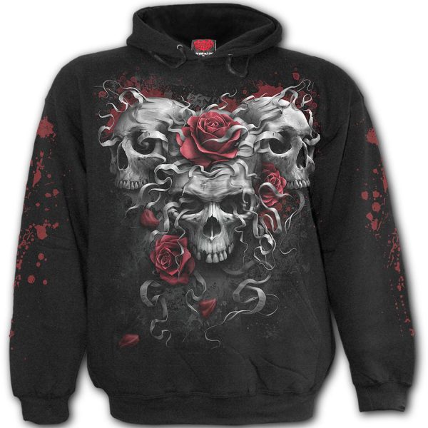 boutique paris Spiral Direct Sweat à Capuche Pour Enfants ‘Skulls N’ Roses’ Noir 1