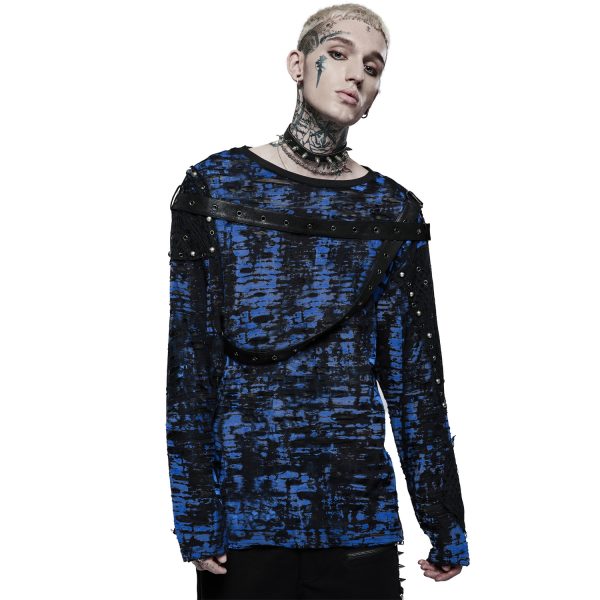 en ligne vente PUNK RAVE Sweat ‘Neobus’ Noir Et Bleu 7