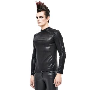 jusqu'à DEVIL FASHION T-Shirt à Manches Longues ‘Cyber Punk’ Noir Brillant 24