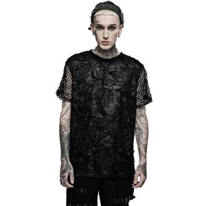 PUNK RAVE T-Shirt ‘Broken Holes’ Noir à prix d'occasion 19