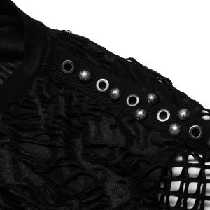 PUNK RAVE T-Shirt ‘Broken Holes’ Noir à prix d'occasion 39