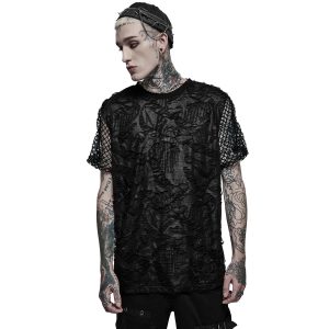 PUNK RAVE T-Shirt ‘Broken Holes’ Noir à prix d'occasion 21